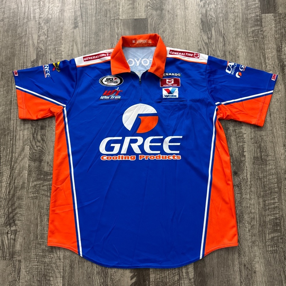 Simpson Win Tron Racing Toyota Gus Dean Jersey Shirt Gree Arca Menards
